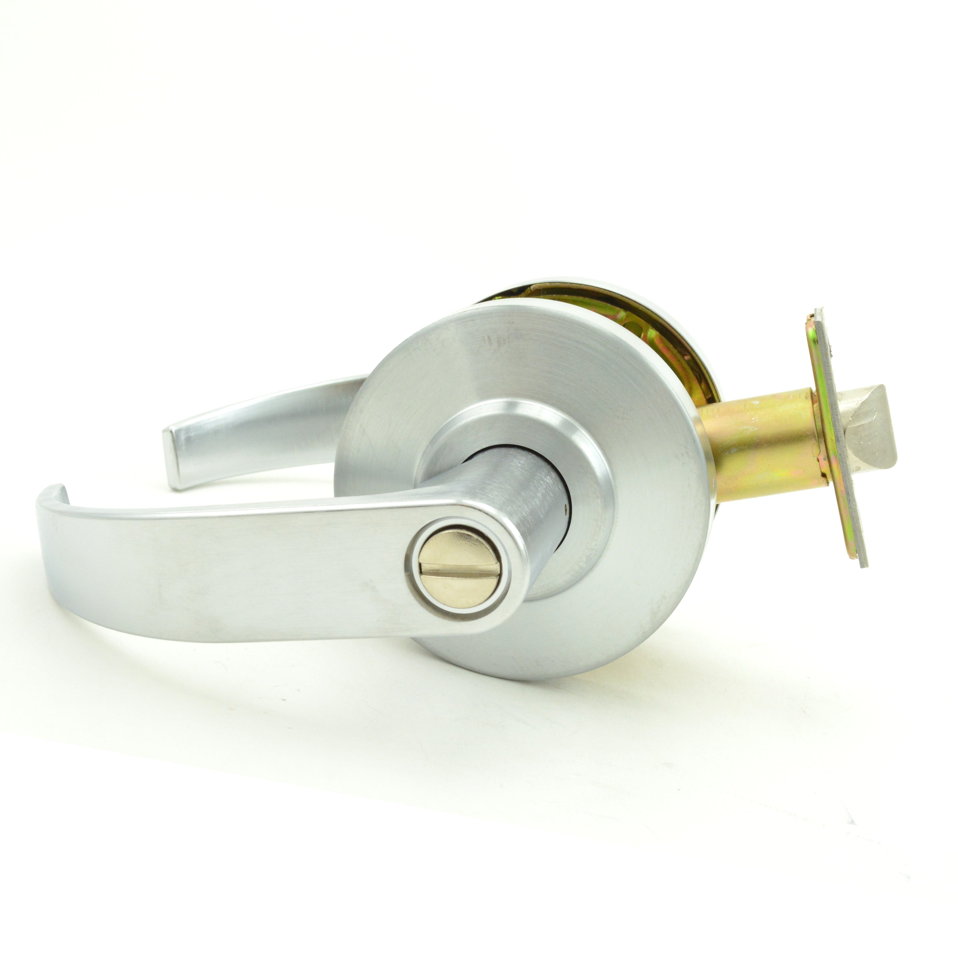 Dexter Commercial C2000PRIVC626 Privacy Grade 2 Curved Lever Non Clutching Cylindrical Lock with 2-3/4" Backset and ANSI Strike Satin Chrome Finish Main image