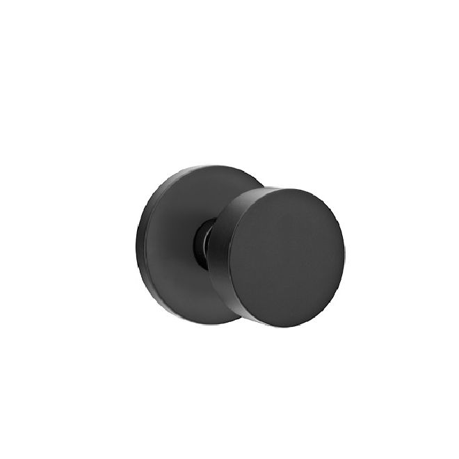 Emtek C5109ROUUS19 Round Knob 2-3/8" Backset Passage with Disk Rose with CF Mechanism for 1-3/8" to 1-3/4" Door Flat Black Finish
