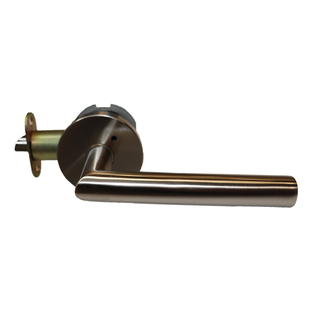 Emtek C5209STUUS15 Stuttgart Lever 2-3/8" Backset Privacy with Disk Rose with CF Mechanism for 1-3/8" to 1-3/4" Door Satin Nickel Finish Main image