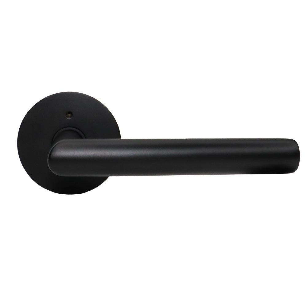 Emtek C5209STUUS19 Stuttgart Lever 2-3/8" Backset Privacy with Disk Rose with CF Mechanism for 1-3/8" to 1-3/4" Door Flat Black Finish Main image