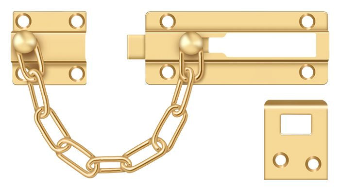 Deltana CDG35CR003 Door Guard; Chain / Doorbolt; Lifetime Brass Finish Main image