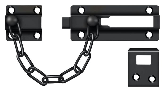 Deltana CDG35U19 Door Guard; Chain / Doorbolt; Black Finish Main image