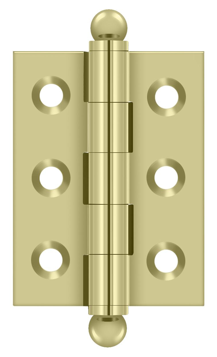 Deltana CH2015U3-UNL 2" x 1-1/2" Hinge; with Ball Tips; Unlacquered Bright Brass Finish Main image