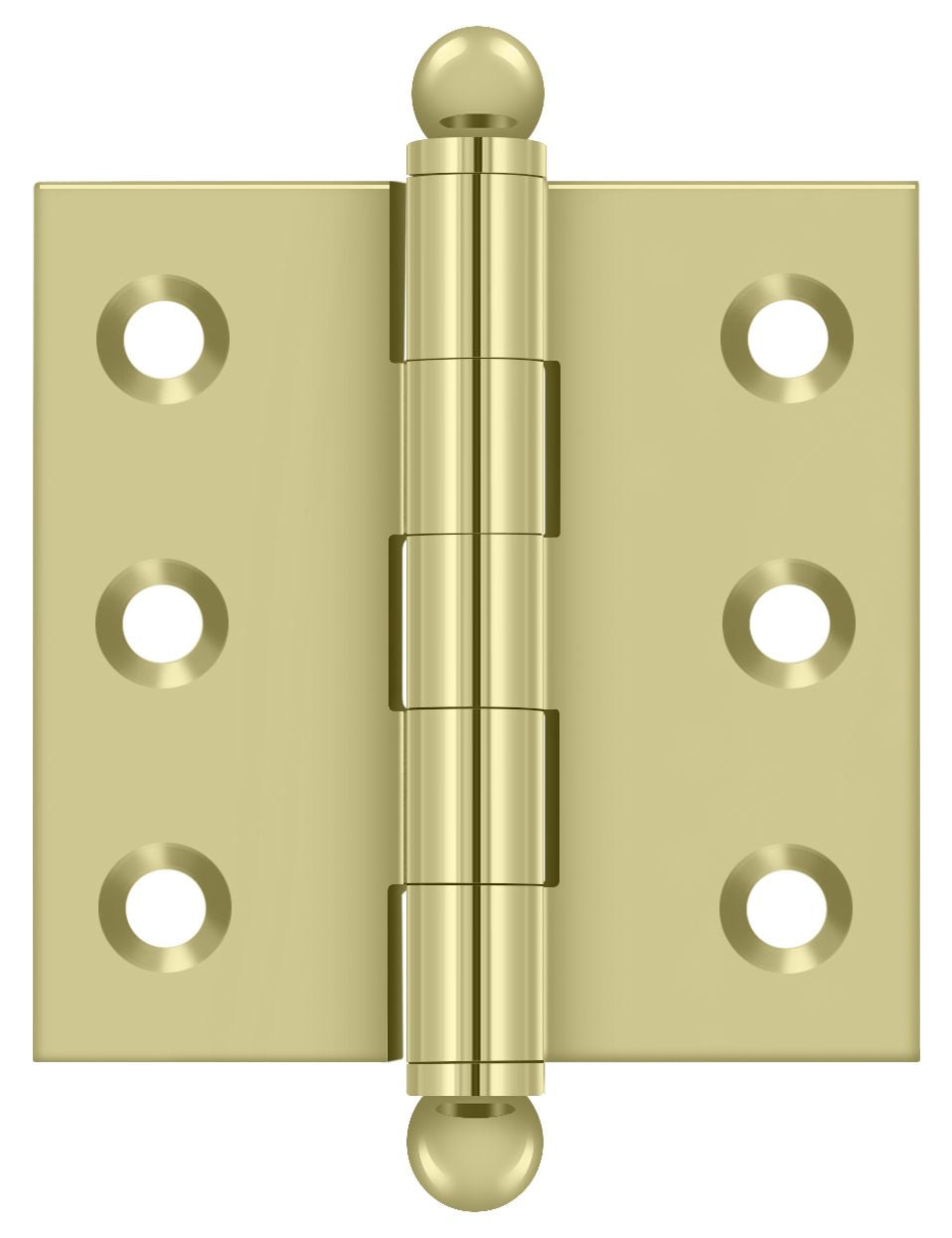 Deltana CH2020U3-UNL 2" x 2" Hinge; with Ball Tips; Unlacquered Bright Brass Finish Main image
