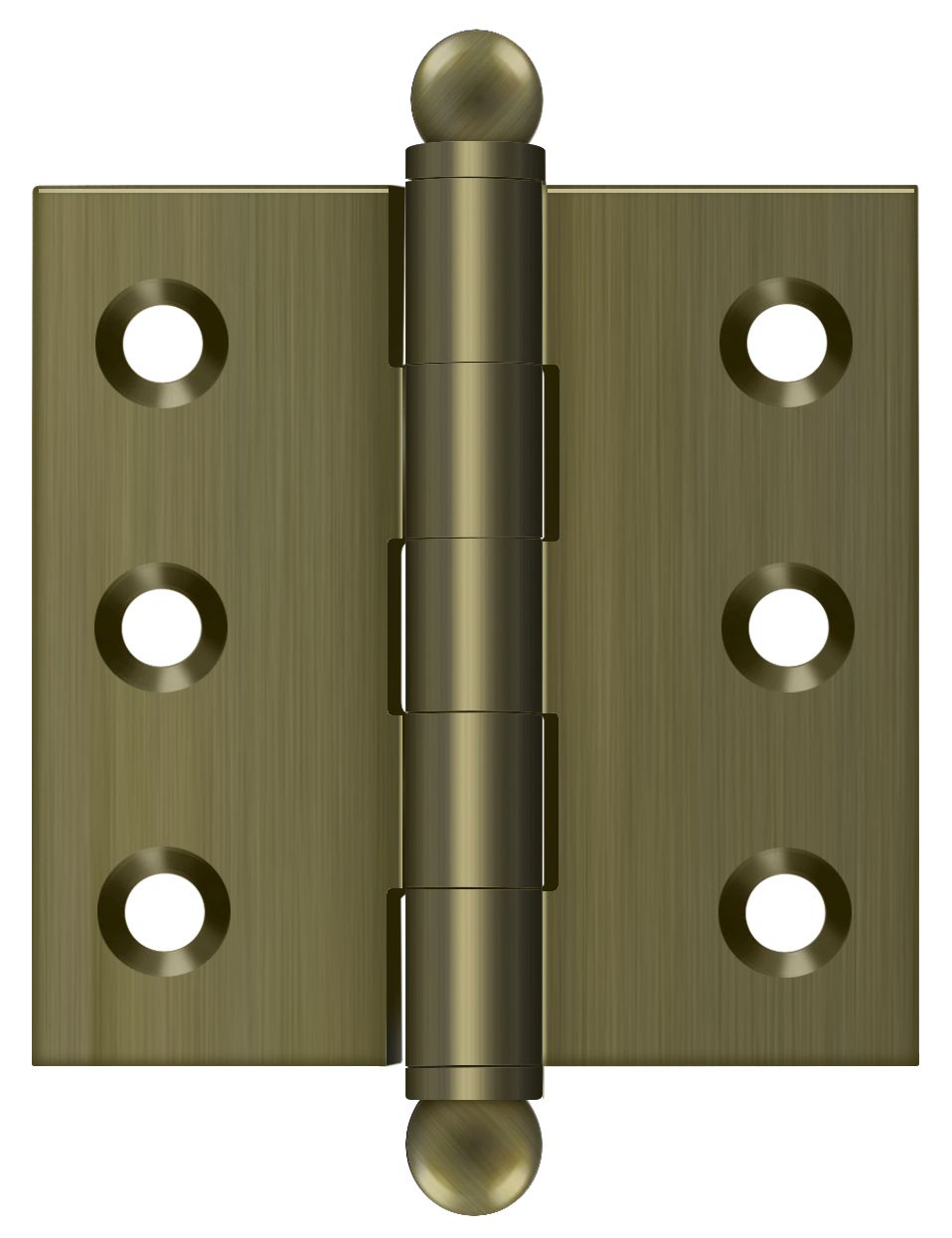 Deltana CH2020U5 2" x 2" Hinge; with Ball Tips; Antique Brass Finish Main image