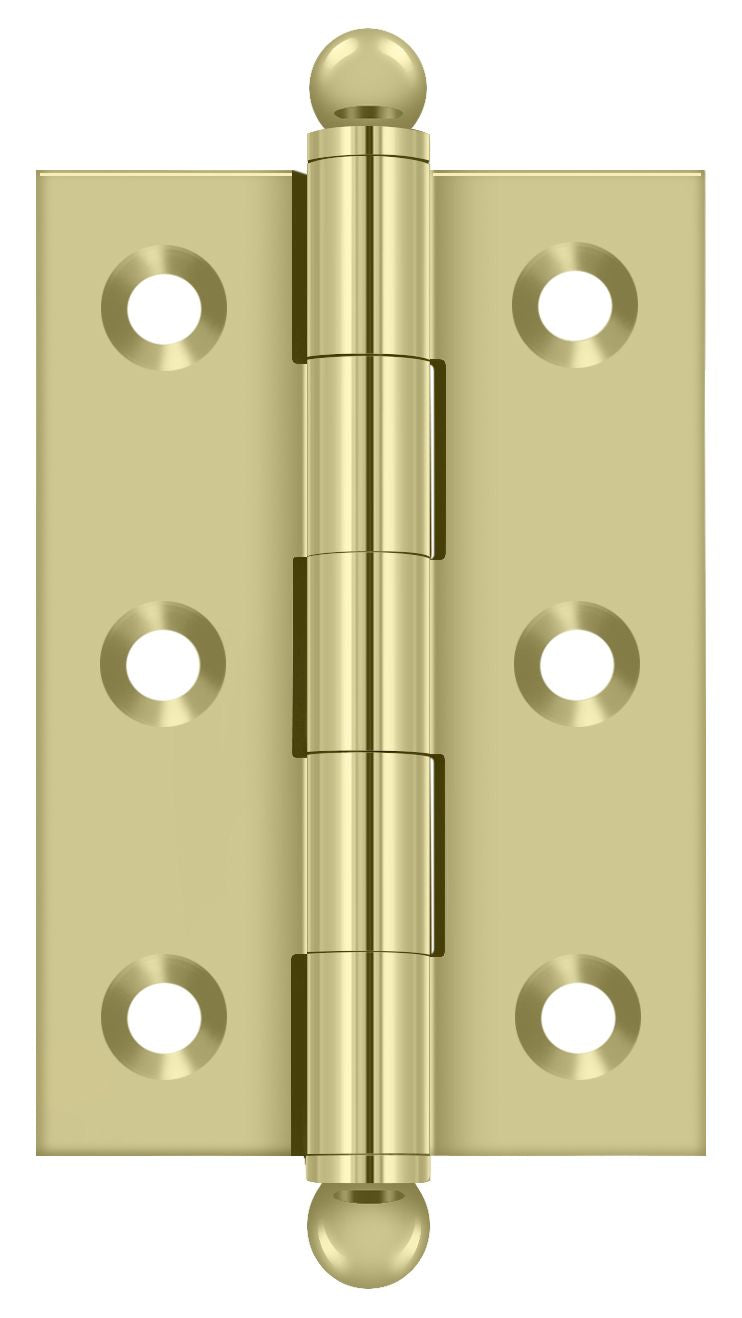 Deltana CH2517U3-UNL 2-1/2" x 1-11/16" Hinge; with Ball Tips; Unlacquered Bright Brass Finish Main image
