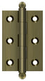Deltana CH2517U5 2-1/2" x 1-11/16" Hinge; with Ball Tips; Antique Brass Finish