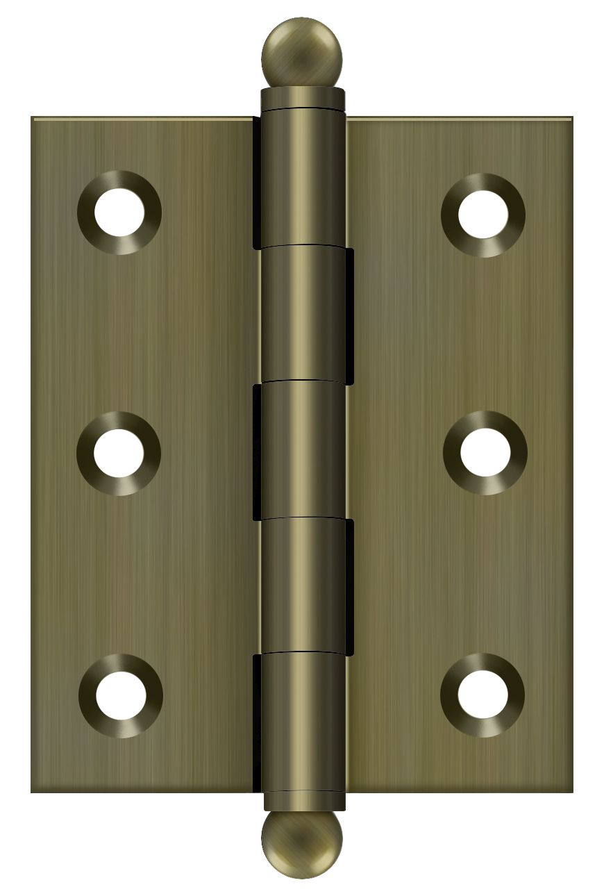 Deltana CH2520U5 2-1/2" x 2" Hinge; with Ball Tips; Antique Brass Finish Main image