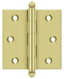 Deltana CH2525U3 2-1/2" x 2-1/2" Hinge; with Ball Tips; Bright Brass Finish