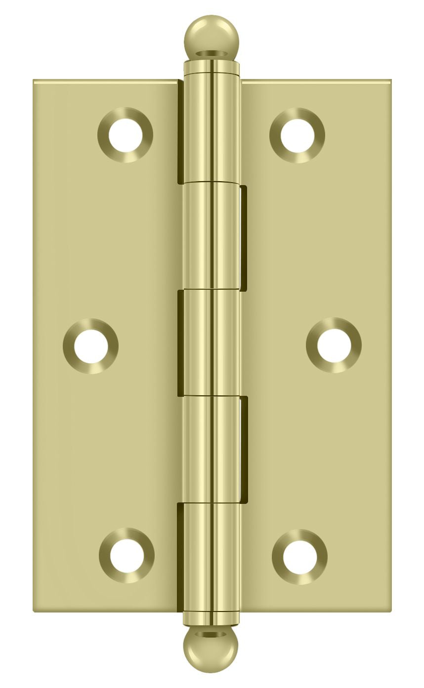 Deltana CH3020U3-UNL 3" x 2" Hinge; with Ball Tips; Unlacquered Bright Brass Finish Main image