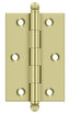 Deltana CH3020U3-UNL 3" x 2" Hinge; with Ball Tips; Unlacquered Bright Brass Finish