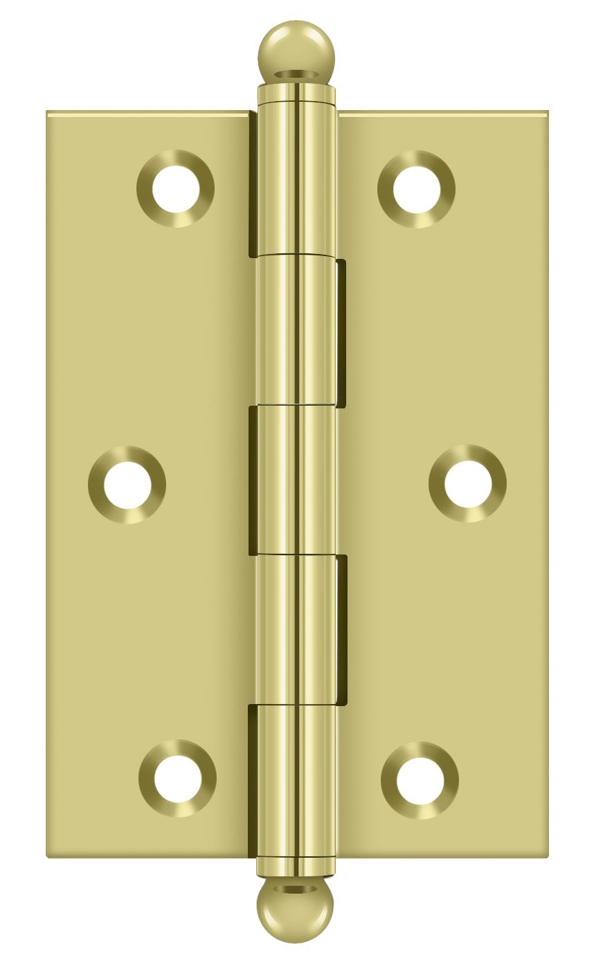 Deltana CH3020U3 3" x 2" Hinge; with Ball Tips; Bright Brass Finish Main image