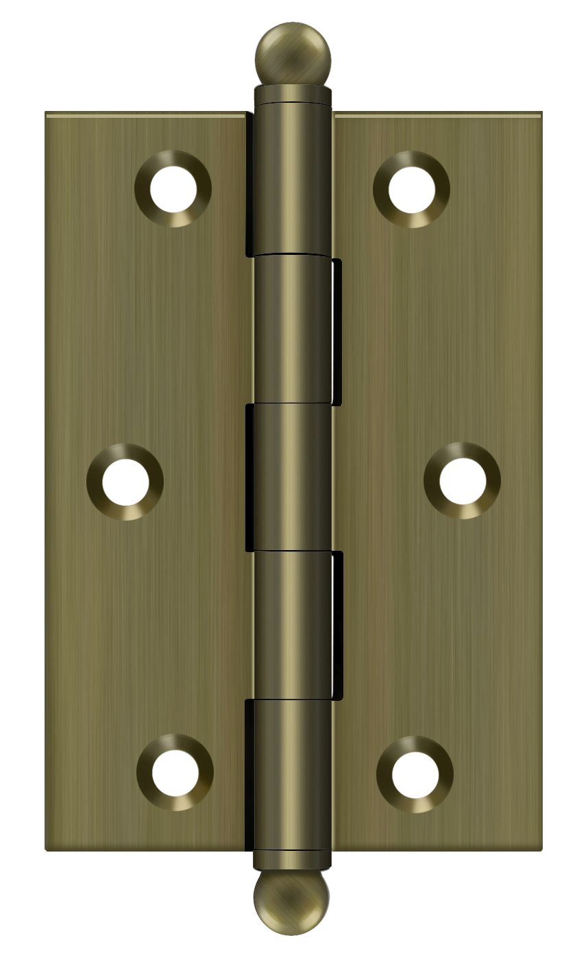 Deltana CH3020U5 3" x 2" Hinge; with Ball Tips; Antique Brass Finish Main image