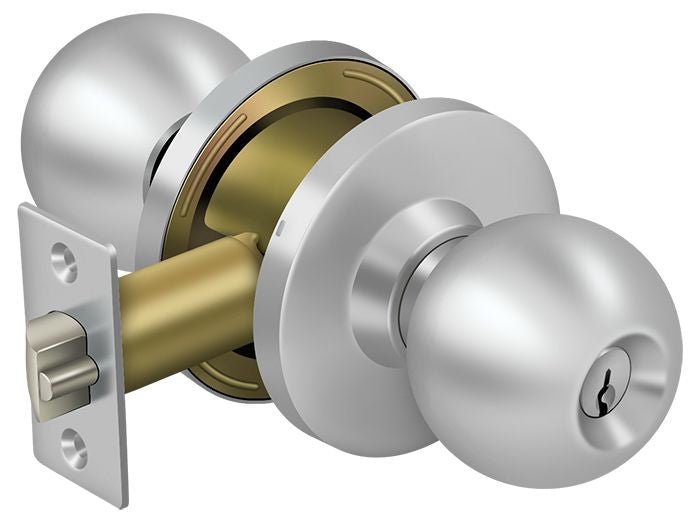 Deltana CL100EAC-32D Commercial Entry Standard Grade 2 Round Knob Lockset Satin Stainless Steel Finish Main image