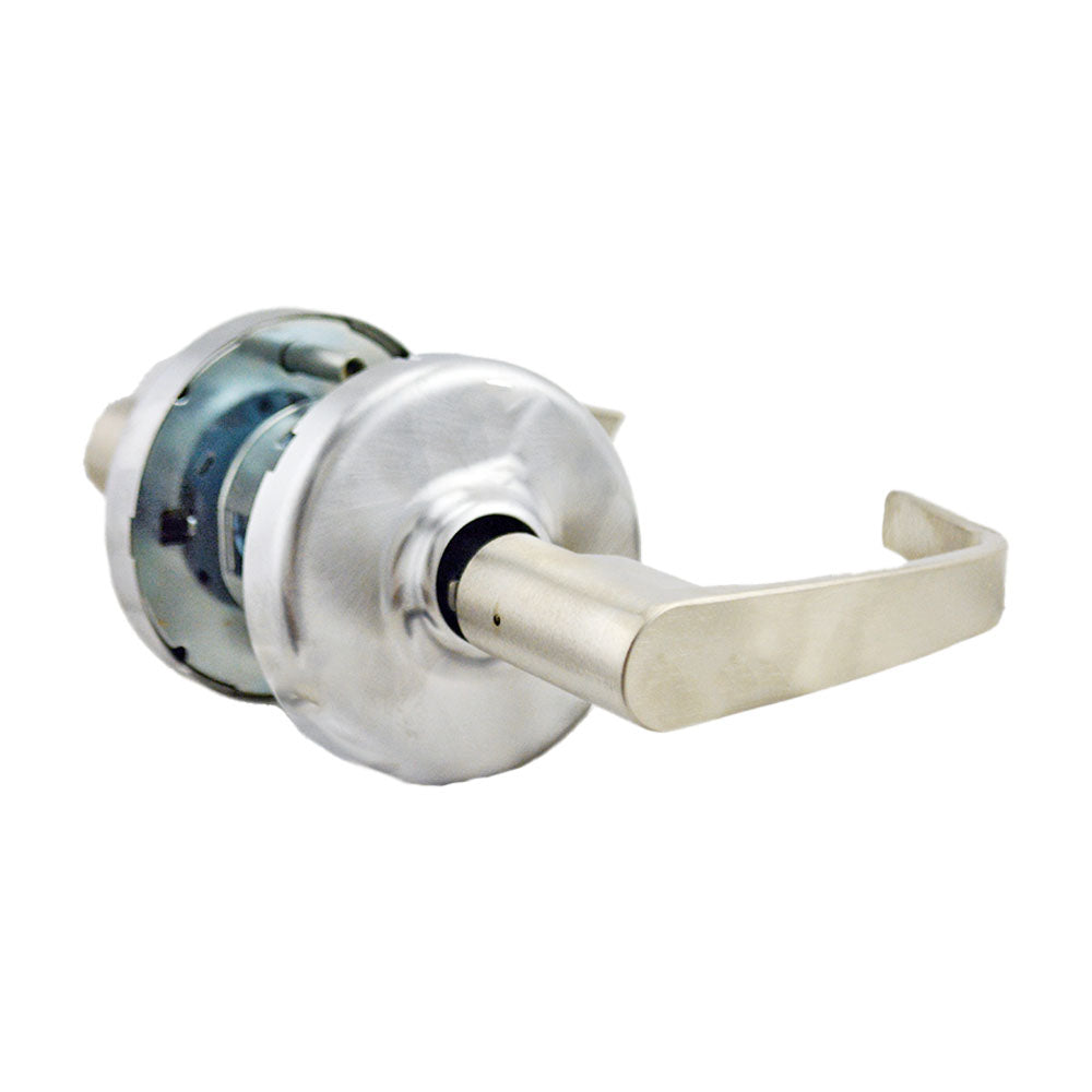 Corbin CL3857NZD626 Zinc Newport Lever and D Rose Single Cylinder Storeroom Grade 2 Standard Duty Lever Lock L4 Keyway Satin Chrome Finish Main image