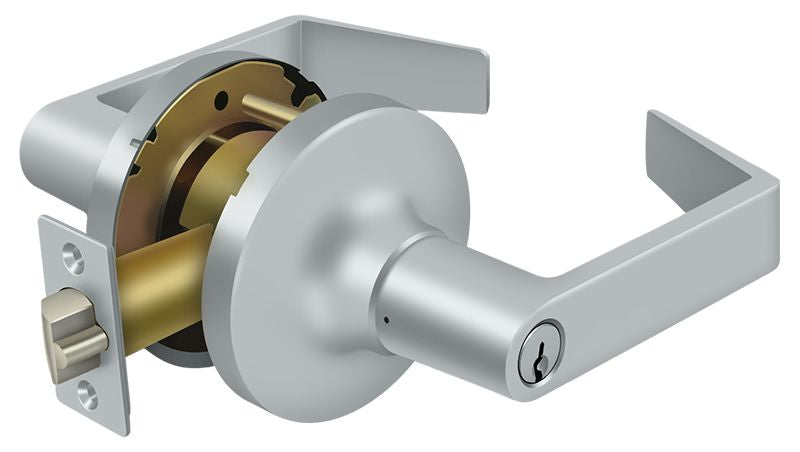 Deltana CL500FLC-26D Commercial Entry Standard Grade 1 Clarendon Lever with Cylinder Lockset Satin Chrome Finish Main image