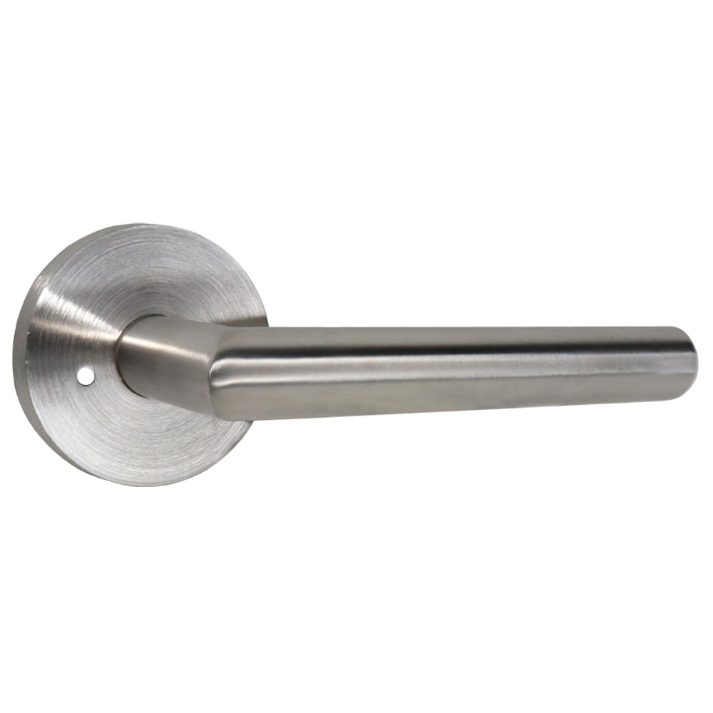 Emtek CS20002STTSS Stuttgart Lever 2-3/8" Backset Privacy with Disk Rose for 1-3/8" to 1-3/4" Door Brushed Stainless Steel Finish Main image