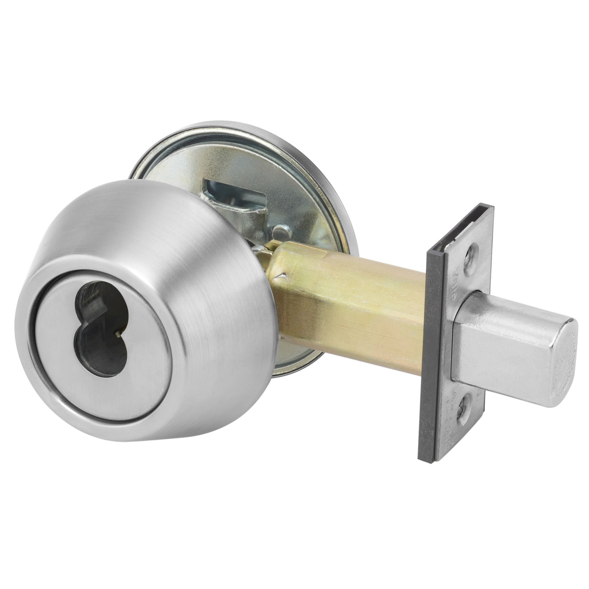 ASSA Abloy Accentra D212626SCHC Single Cylinder Grade 2 Deadbolt with D34 Latch and D243 Strike and Schlage C Keyway US26D (626) Satin Chrome Finish Main image