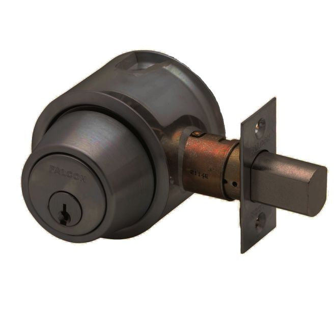 Falcon D241P613 D200 Series Single Cylinder Deadbolt C Keyway KD 30253 Latch 10094 Strike Oil Rubbed Bronze Finish Main image