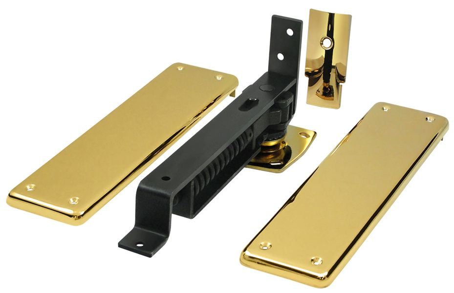 Deltana DASH95CR003 Double Action Spring Pivot Floor Hinge with Solid Brass Cover Plates Lifetime Brass Finish