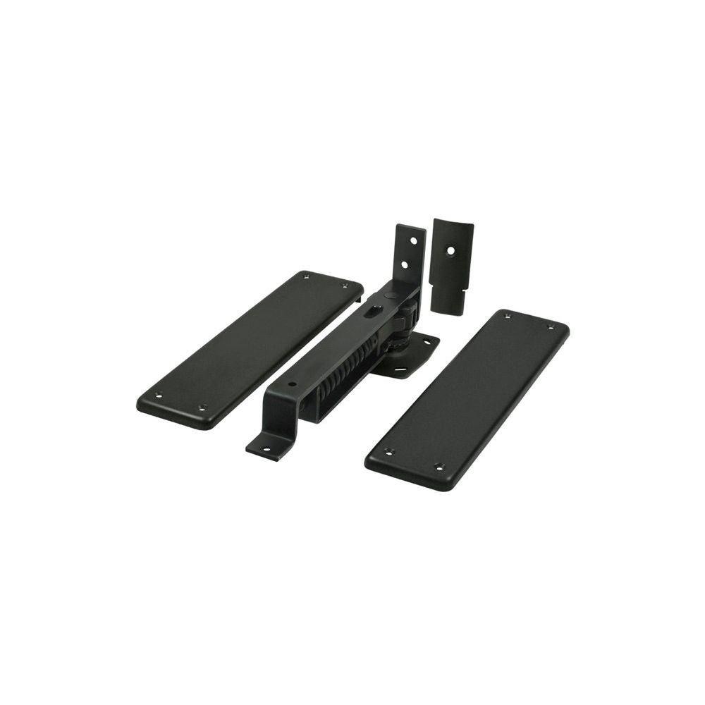 Deltana DASH95U19 Double Action Spring Pivot Floor Hinge with Solid Brass Cover Plates Black Finish Main image