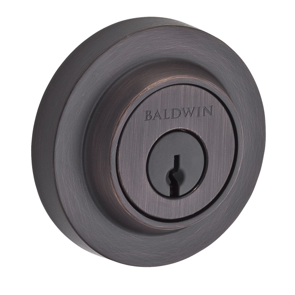 Baldwin Reserve DCCRD112 Double Cylinder Contemporary Round Deadbolt with 6AL Latch and Dual Strike Venetian Bronze Finish