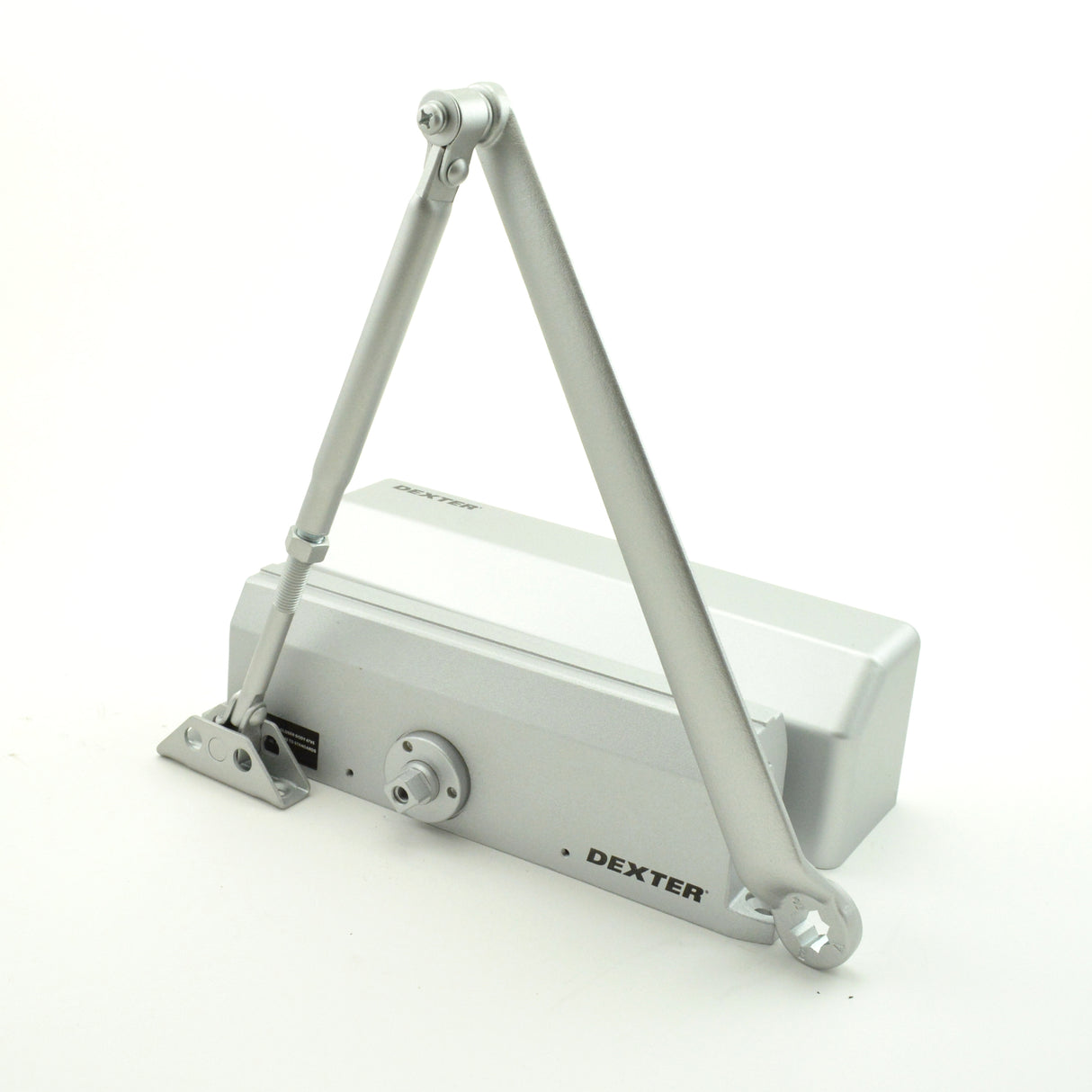 Dexter Commercial DCL2000STDFULLRWPAALUM Light Duty Surface Mount Door Closer with Full Cover and Regular Arm Aluminum Finish
