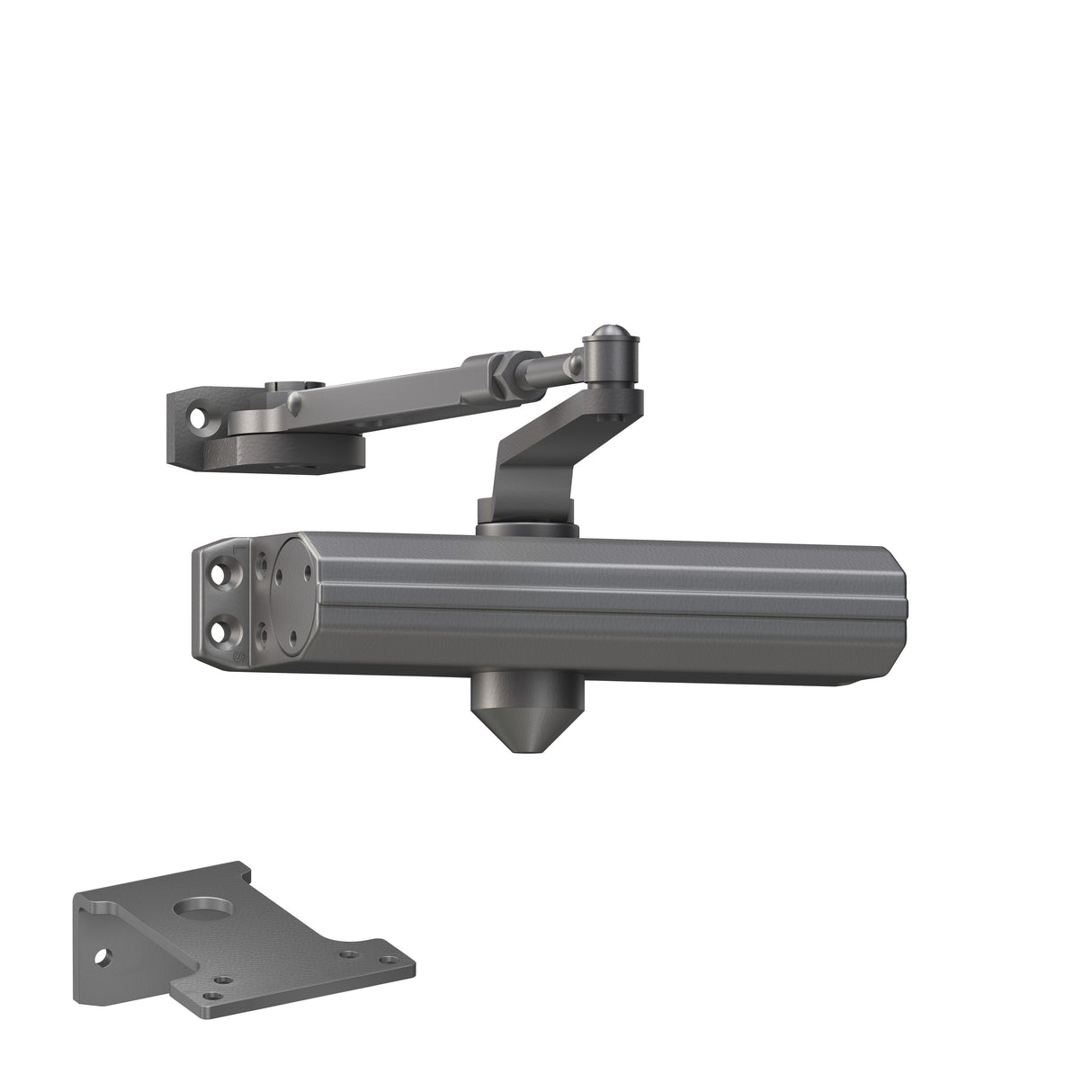Dexter Commercial DCL2000STDLESSHWPAALUM Light Duty Surface Mount Door Closer Less Cover with Hold Open Arm Aluminum Finish