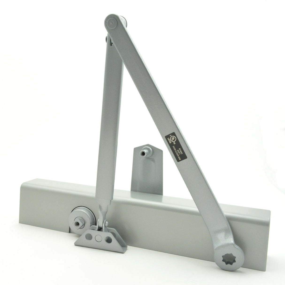 Dexter Commercial DCM1000STDSLIMRWPAALUM Medium Duty Surface Mount Door Closer with Slim Cover and Regular Arm Aluminum Finish
