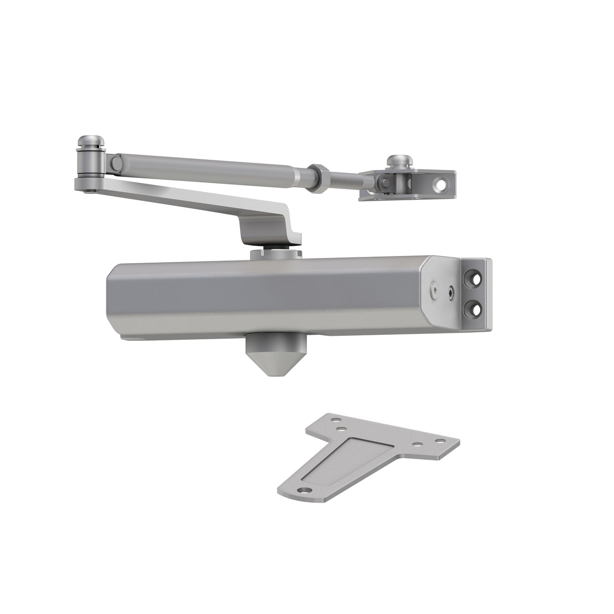Dexter Commercial DCR8000STDLESSRWPAALUM Residential Duty Surface Mount Door Closer Less Cover with Regular Arm Aluminum Finish
