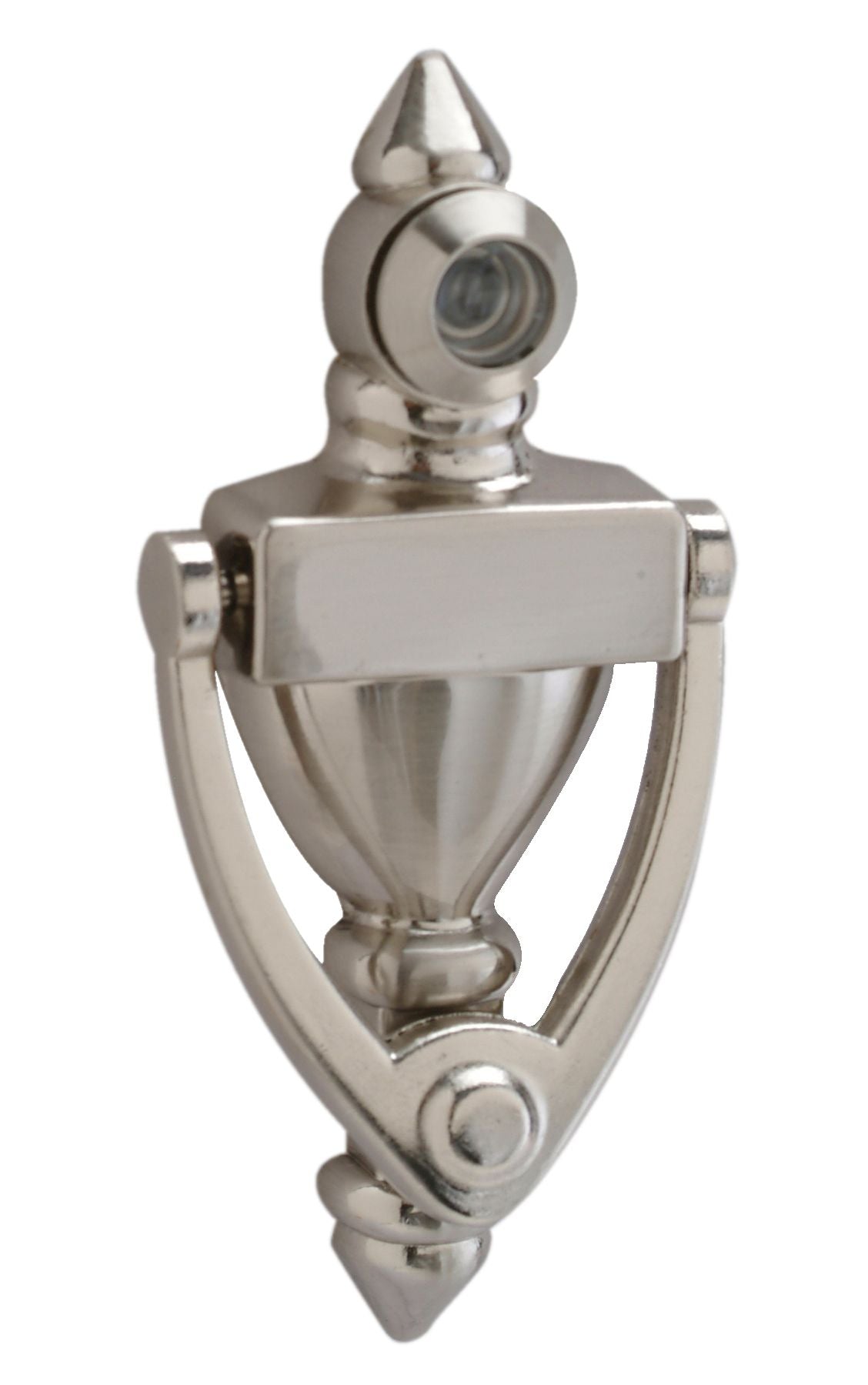 Pamex DD01K160ULSN 4" High Door Knocker with 160 Degree UL Viewer Satin Nickel Finish Main image