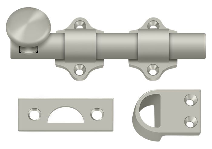 Deltana DDB425U15 4" Dutch Door Bolt; Heavy Duty; Satin Nickel Finish Main image