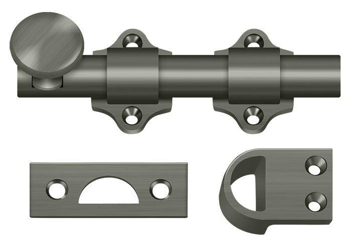 Deltana DDB425U15A 4" Dutch Door Bolt; Heavy Duty; Antique Nickel Finish Main image
