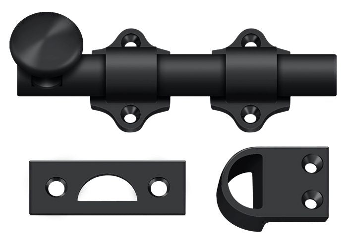 Deltana DDB425U19 4" Dutch Door Bolt; Heavy Duty; Black Finish Main image