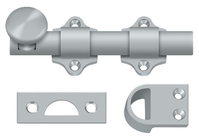 Deltana DDB425U26D 4" Dutch Door Bolt; Heavy Duty; Satin Chrome Finish Main image