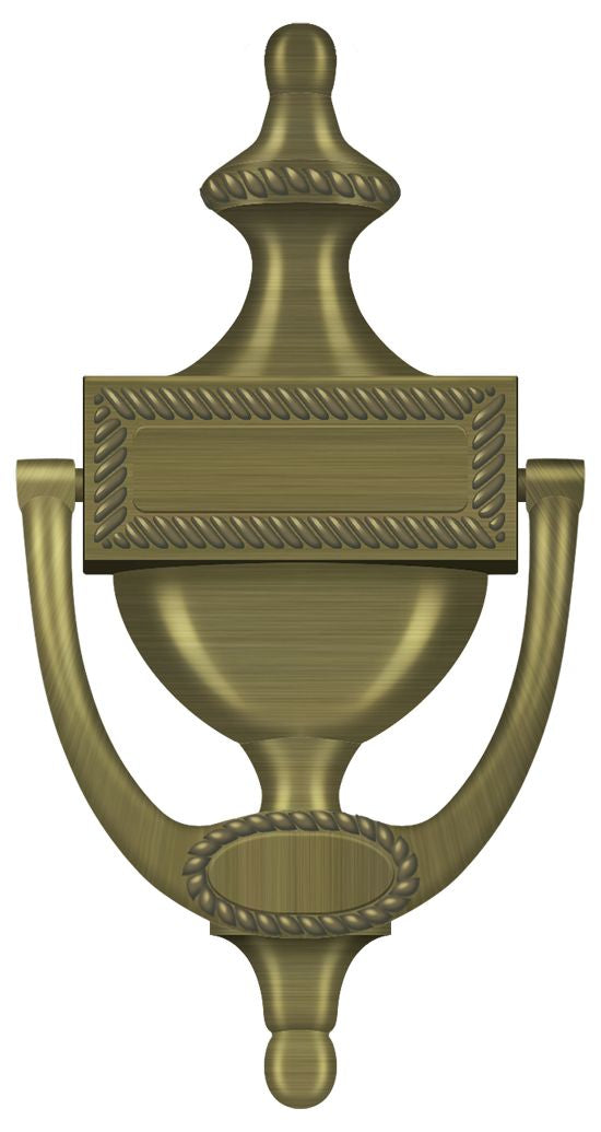Deltana DKR75U5 Door Knocker; Victorian Rope; Antique Brass Finish Main image