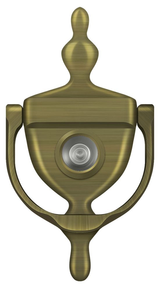 Deltana DKV630U5 Door Knocker-Viewer; Antique Brass Finish