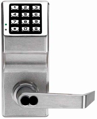 Alarm Lock DL2700IC26DC Non-Weatherized Trilogy Electronic Digital Lever Lock with Interchangeable Core for Corbin Prep Satin Chrome Finish Main image