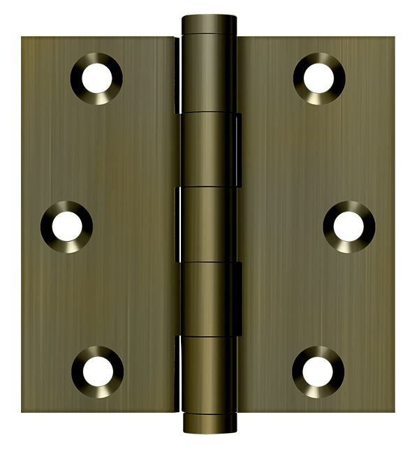 Deltana DSB35 3" x 3" Square Hinge; Antique Brass Finish Main image