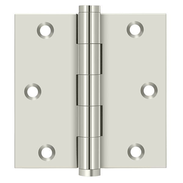 Deltana DSB3514 3-1/2" x 3-1/2" Square Hinge; Bright Nickel Finish Main image