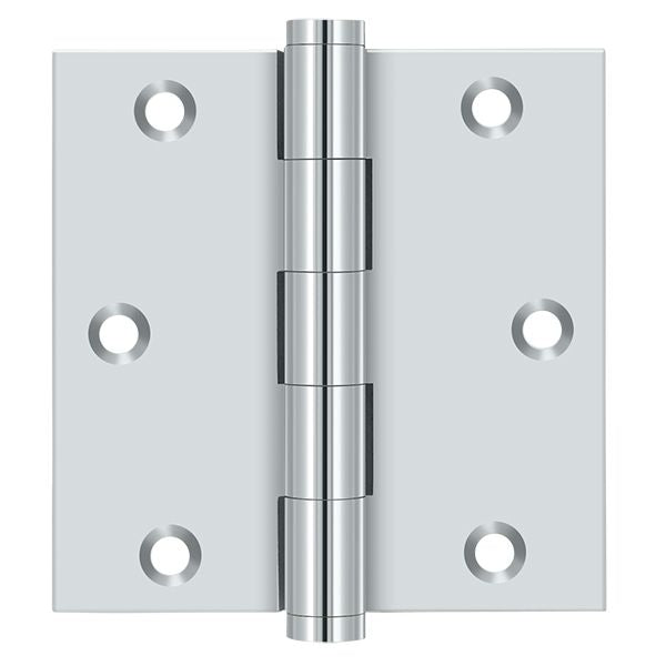 Deltana DSB3526 3-1/2" x 3-1/2" Square Hinge; Bright Chrome Finish Main image