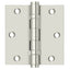 Deltana DSB35B14 3-1/2" x 3-1/2" Square Hinge; Ball Bearings; Bright Nickel Finish