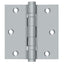 Deltana DSB35B26D 3-1/2" x 3-1/2" Square Hinge; Ball Bearings; Satin Chrome Finish