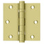 Deltana DSB35B3 3-1/2" x 3-1/2" Square Hinge; Ball Bearings; Bright Brass Finish