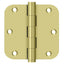 Deltana DSB35R53-R 3-1/2" x 3-1/2" x 5/8" Radius Hinge; Residential; Bright Brass Finish