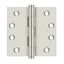 Deltana DSB414 4" x 4" Square Hinge; Bright Nickel Finish
