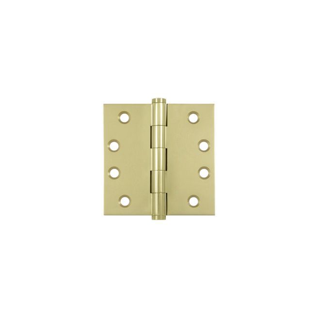 Deltana DSB43-UNL 4" x 4" Square Hinge; Unlacquered Bright Brass Finish Main image