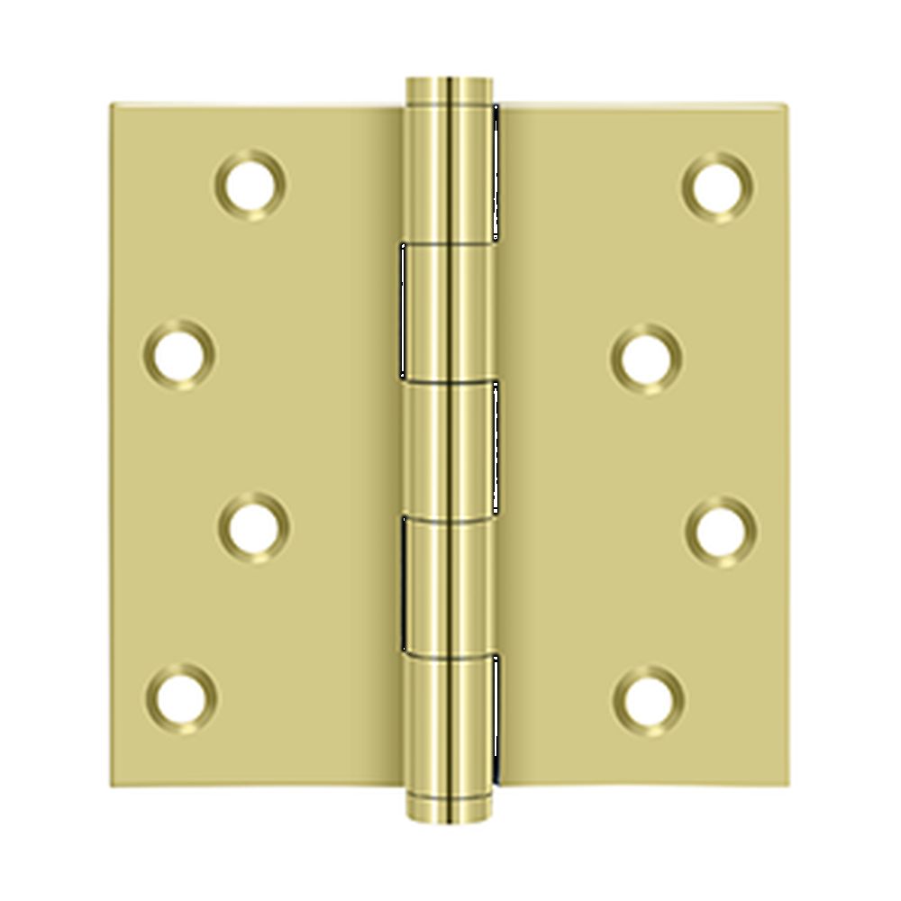 Deltana DSB43UNL-RZ 4" x 4" Square Hinge Residential / Zig-Zag Unlacquered Brass Finish Main image