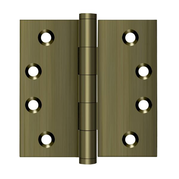 Deltana DSB45 4" x 4" Square Hinge; Antique Brass Finish Main image