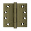 Deltana DSB45 4" x 4" Square Hinge; Antique Brass Finish